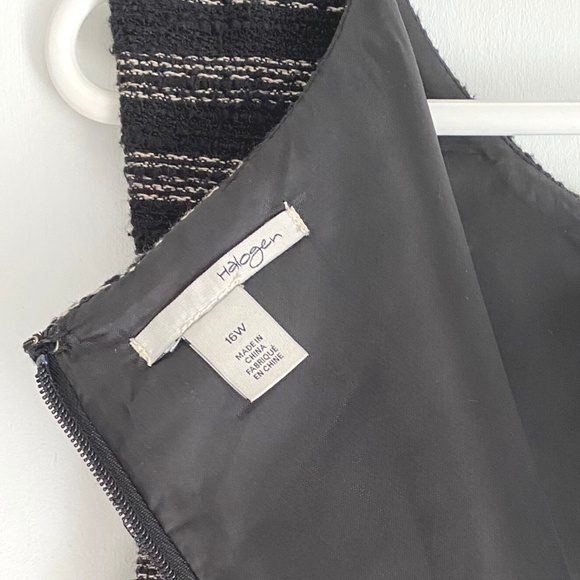 Halogen Black Grey Striped Woven Fit & Flare Dress [US 16W] - Picture 10 of 14